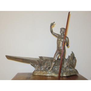 Grand Trophée "RAMEUR" Régule ou Etain vers 1900/1920