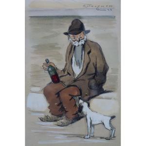 "a Quick Drink" By G. Tournon ... Paris 1946