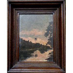 "dawn Over An Exotic Landscape"  Signature Illegible 