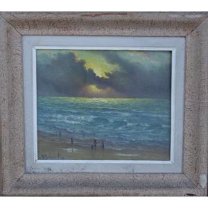 "fort Mahon Beach" By Armand Raboulle ..1950