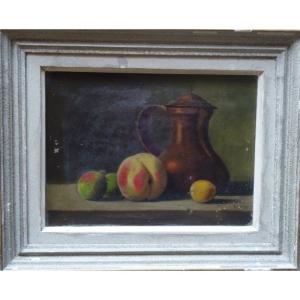 "peaches, Plums, Copper" By E. Buchet, Circa 1900