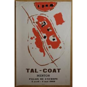 AFFICHE d'EXPOSITION de "TAL COAT " a MENTON 1969
