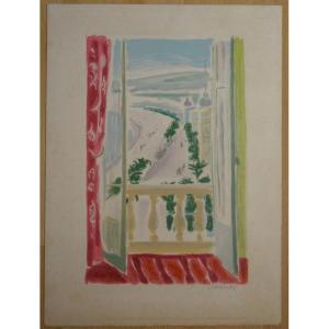 "nice, The Promenade" Lithograph By Jules Cavailles ...1954