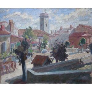 "VILLAGE du MIDI" par Jean de La FONTINELLE vers 1930