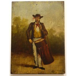 "TAMBOURINAIRE Provençal " Monogrammé JM vers 1900