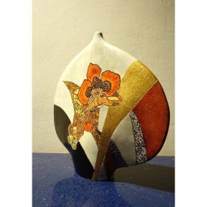 "unique Painted Vase" Porcelain From Virebent..puy l'Evéque