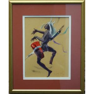 "togolais Dancer" By Guy Huze...togo Circa 1950