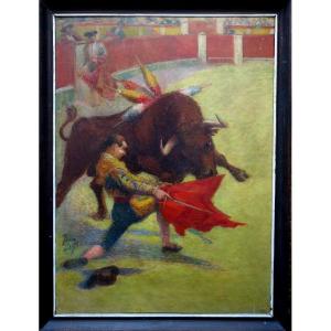 "CORRIDA " par Jean DIFFRE vers 1900/1910