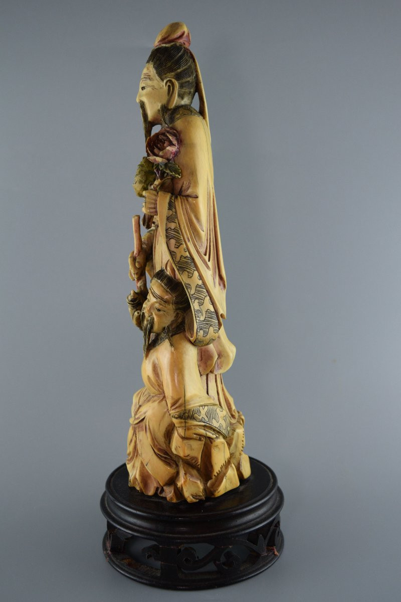 Chinese Carved Ivory Figurine-photo-3