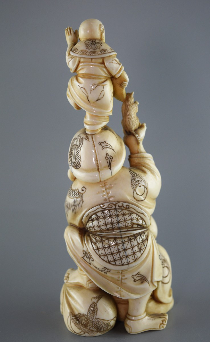 Élégante Sculpture Orientale en Ivoire-photo-1