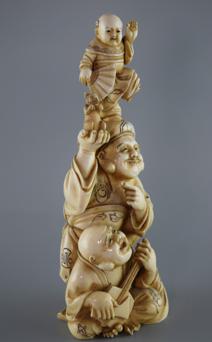 Élégante Sculpture Orientale en Ivoire-photo-4