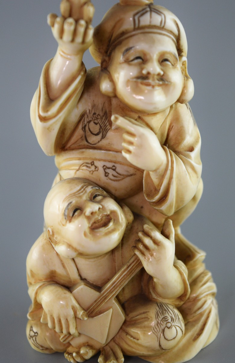 Élégante Sculpture Orientale en Ivoire-photo-6