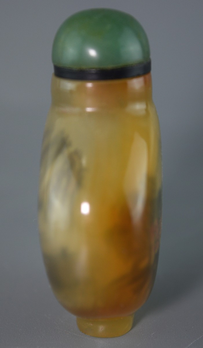 Flacon à tabac en agate, orné d’une peinture intérieure minutieuse-photo-4