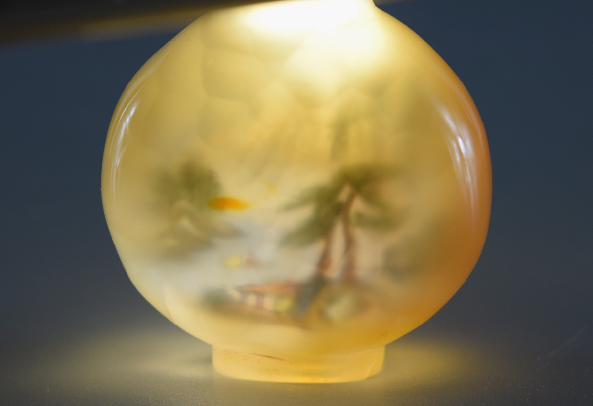 Flacon à tabac en agate, orné d’une peinture intérieure minutieuse-photo-3