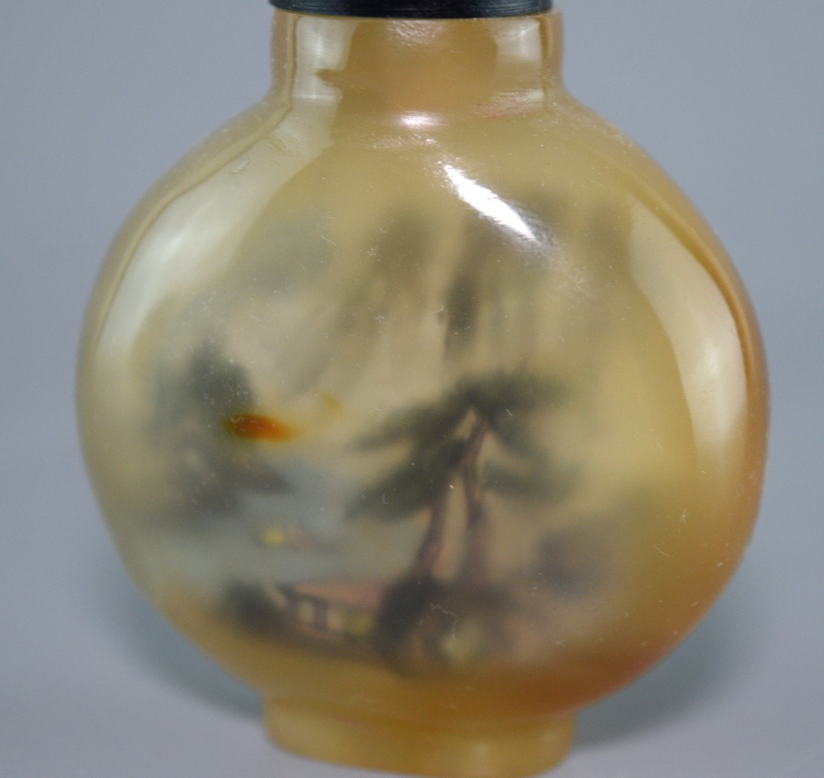 Flacon à tabac en agate, orné d’une peinture intérieure minutieuse-photo-4