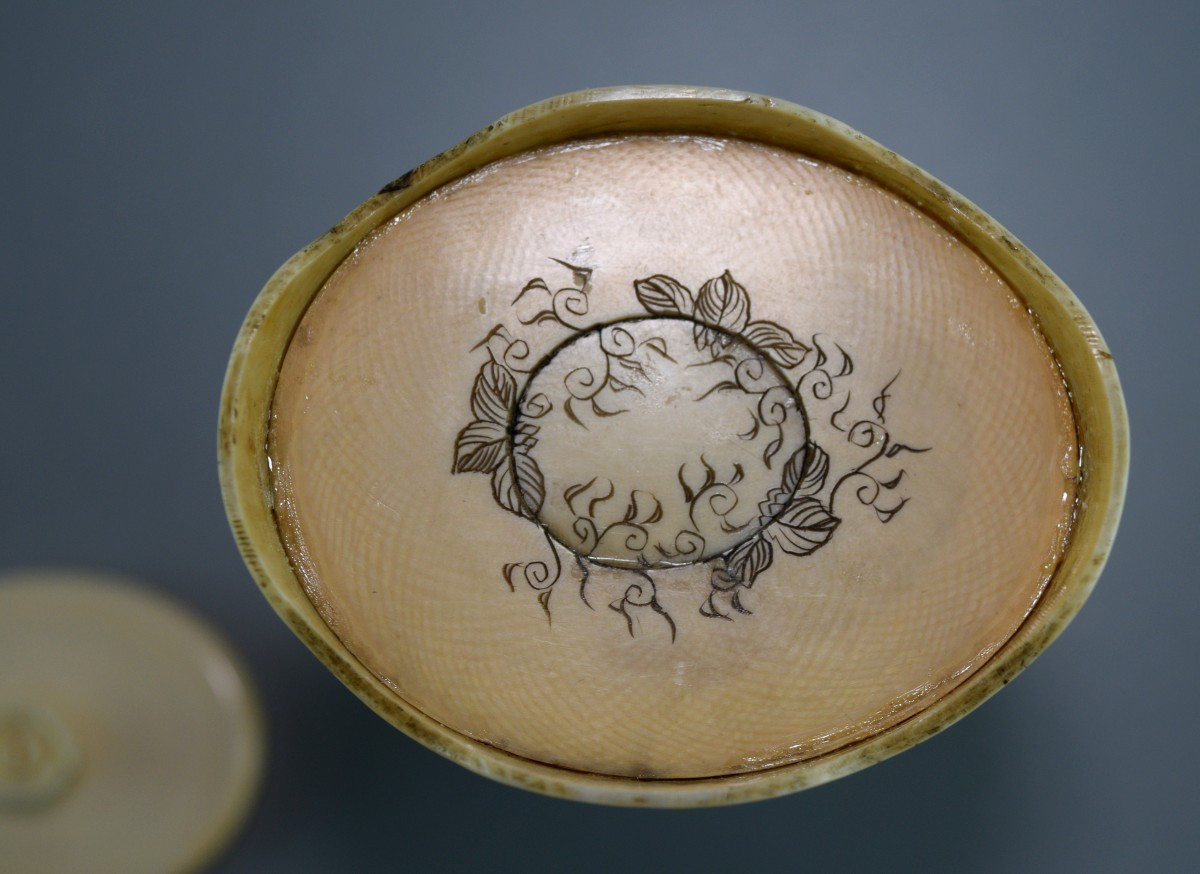 Porte-pinceaux sculpté ivoire Meiji JAPON-photo-8