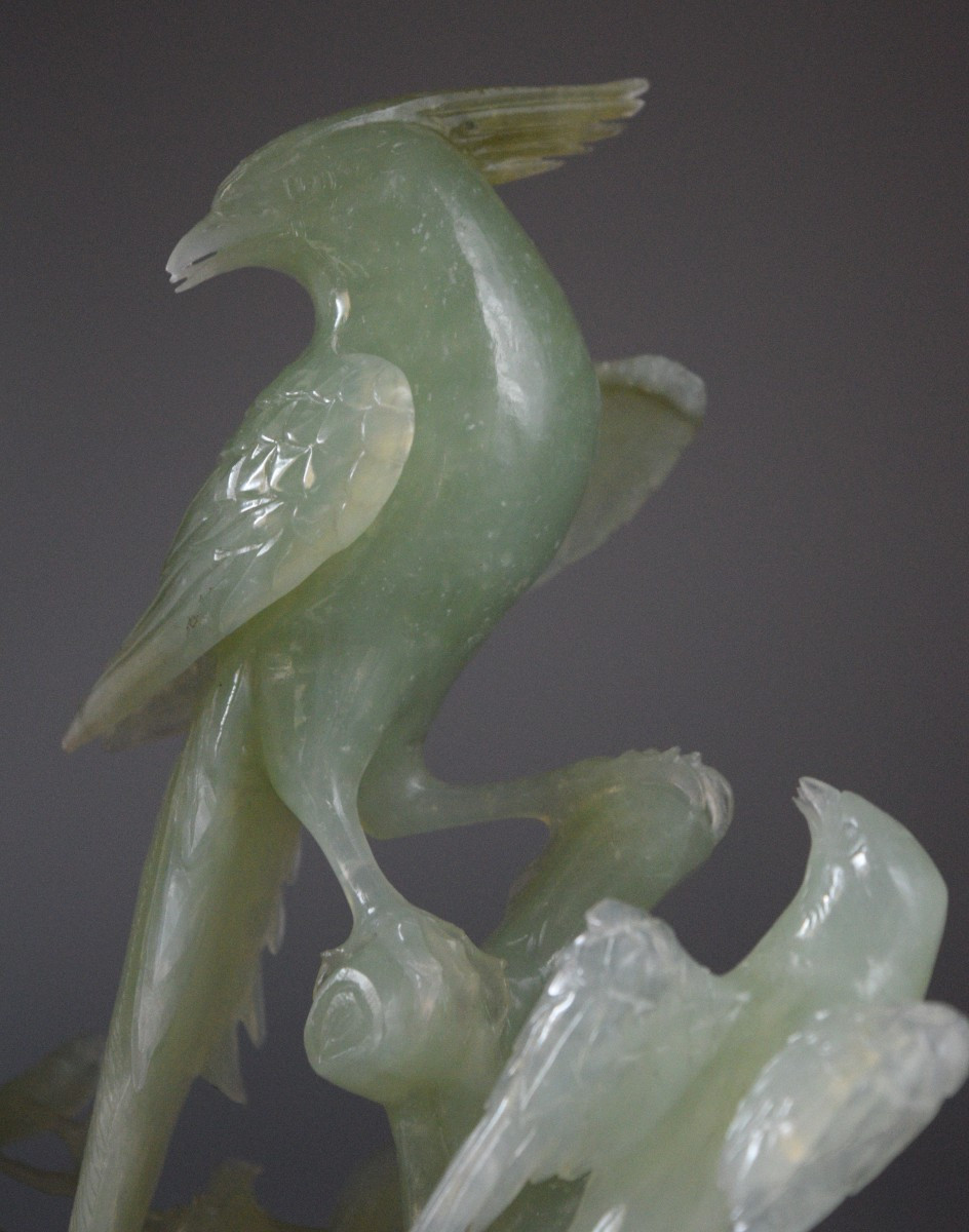 Élégance Céleste Deux Rois des Oiseaux Perchés sur une Branche Fleurie-photo-7