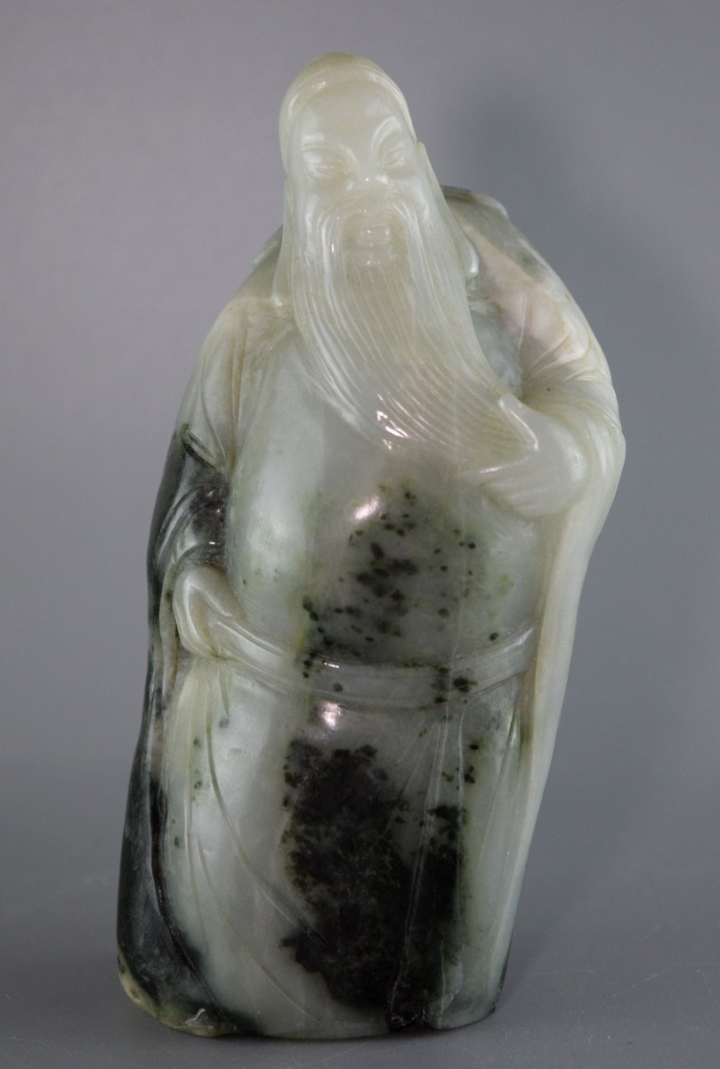 Sage oriental en jade bicolore