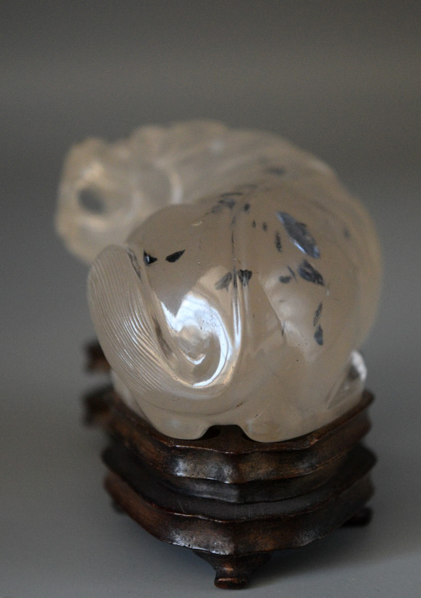 Sculpture de Qilin couché en cristal de roche  Chine, fin XIXe siècle-photo-1