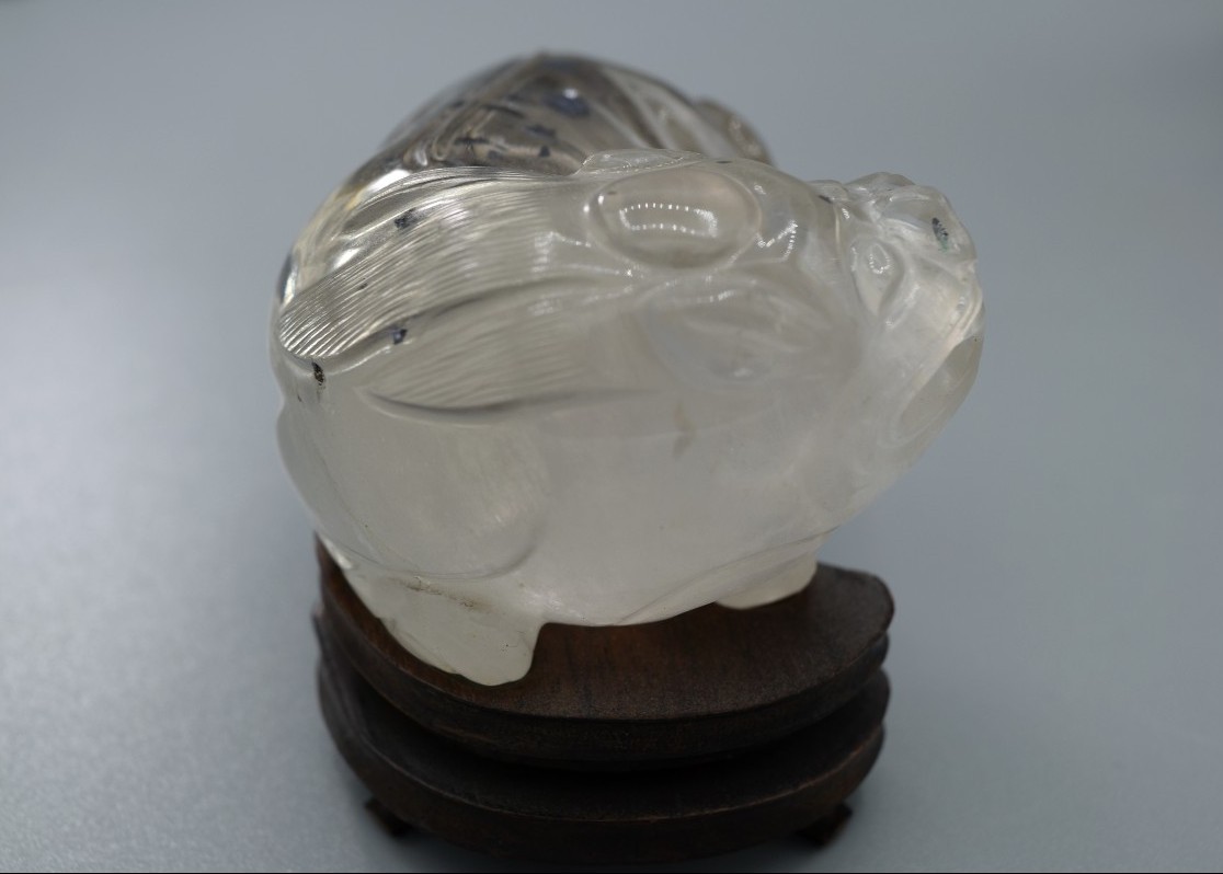 Rock Crystal Sculpture Of A Reclining Qilin, China, Late 19th Century-photo-4