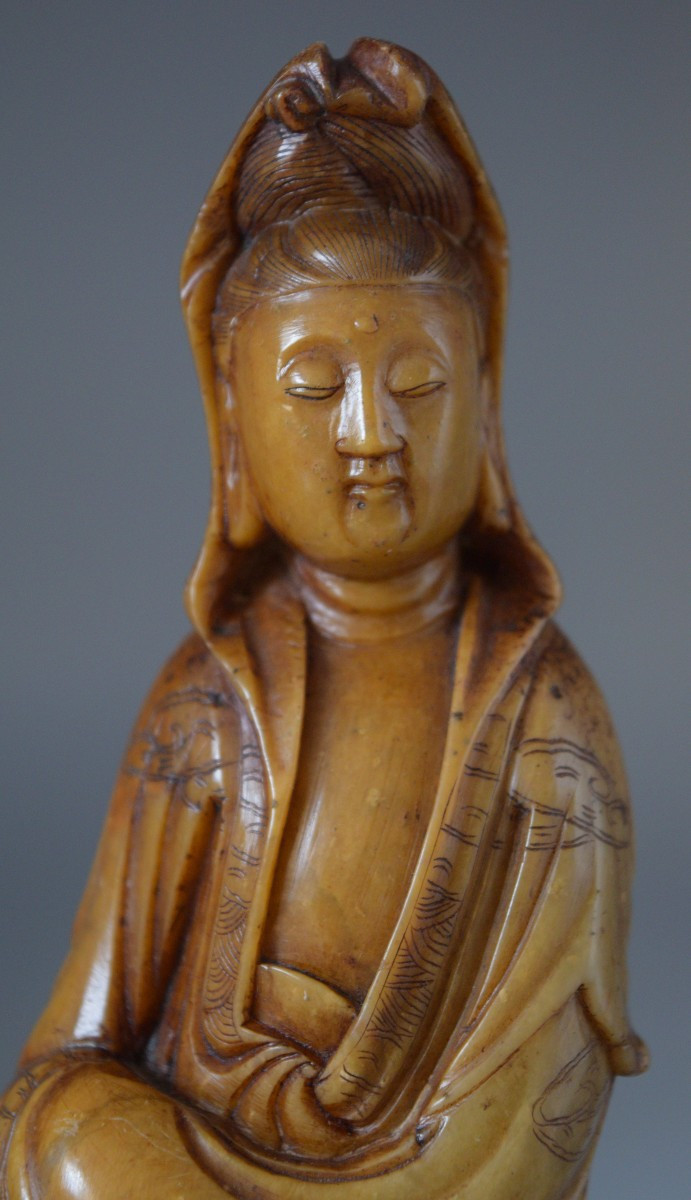 Guanyin Sculpture In Soapstone-photo-3