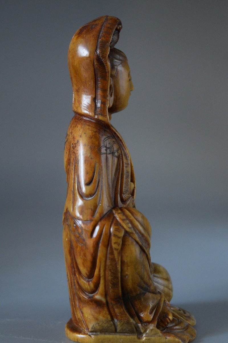 Guanyin Sculpture In Soapstone-photo-2