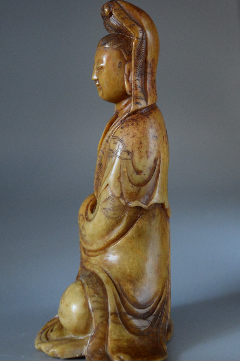 Guanyin Sculpture In Soapstone-photo-6