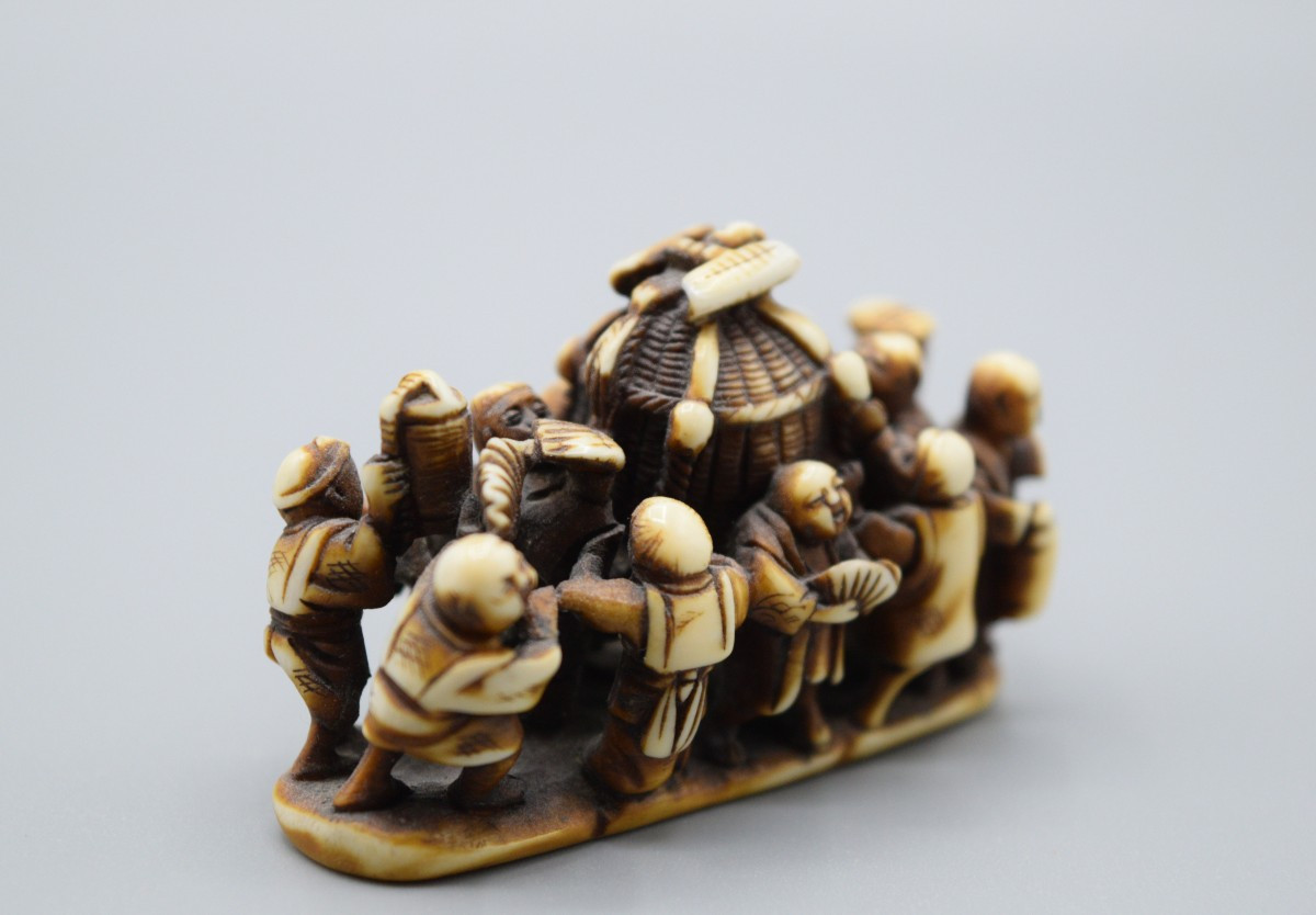 Ivory Netsuke Japanese Festival Scene-photo-2