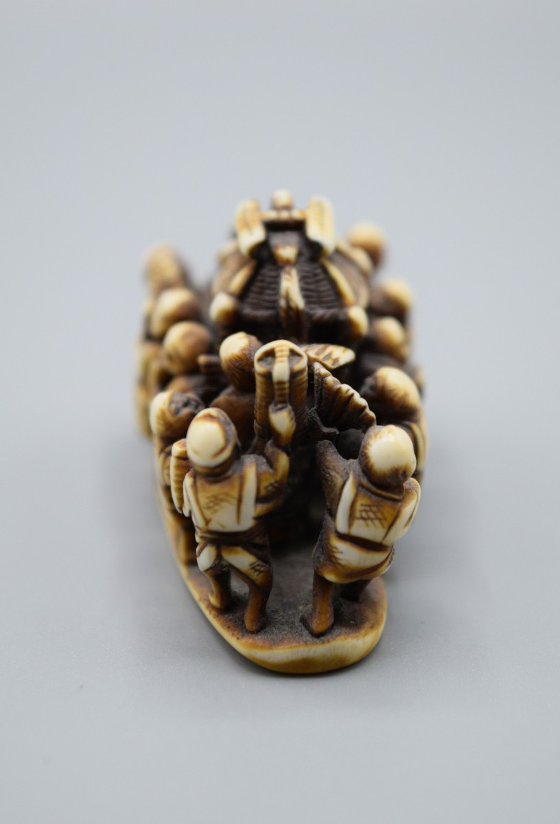 Ivory Netsuke Japanese Festival Scene-photo-3
