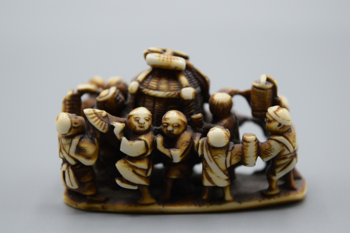 Ivory Netsuke Japanese Festival Scene-photo-1
