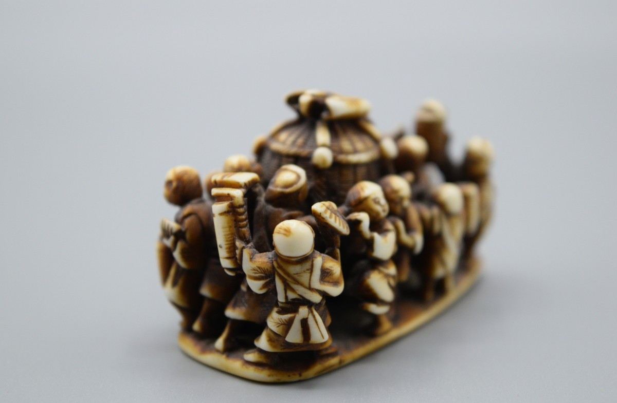Ivory Netsuke Japanese Festival Scene-photo-2