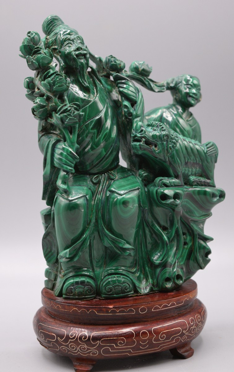 Important Group In Carved Malachite – China, Mid-20th Century-photo-2