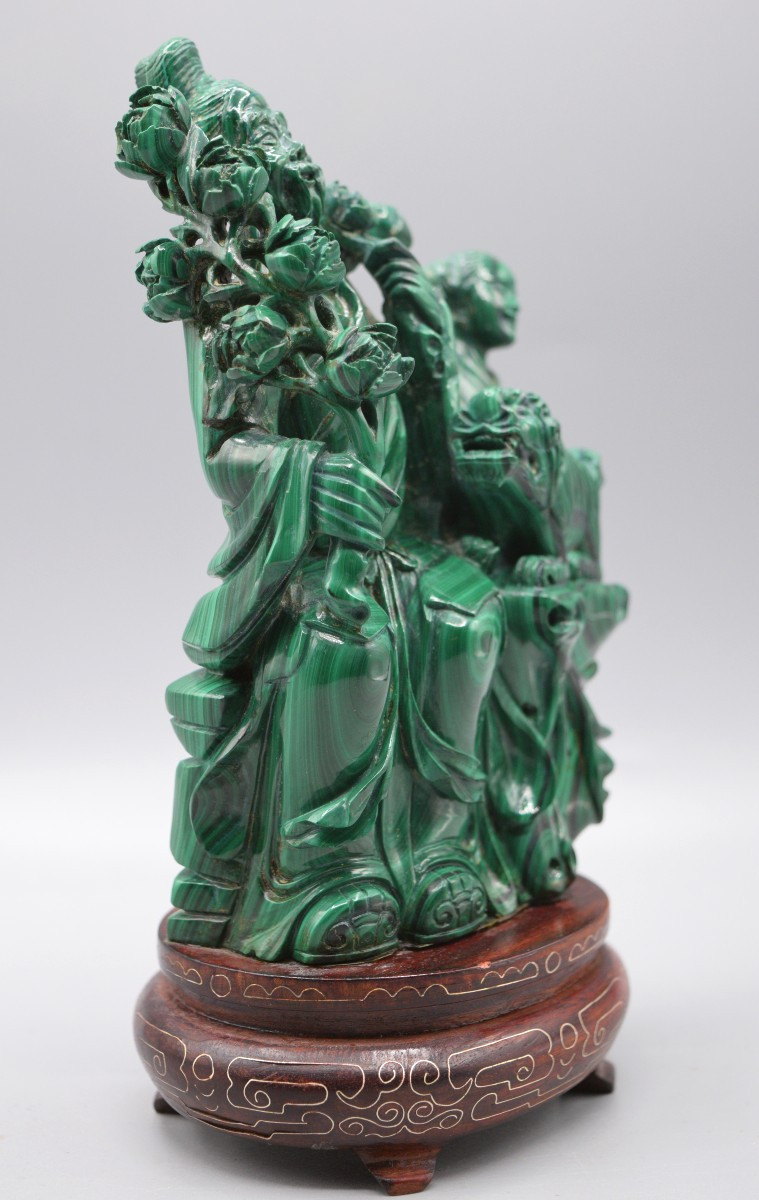 Important Group In Carved Malachite – China, Mid-20th Century-photo-3