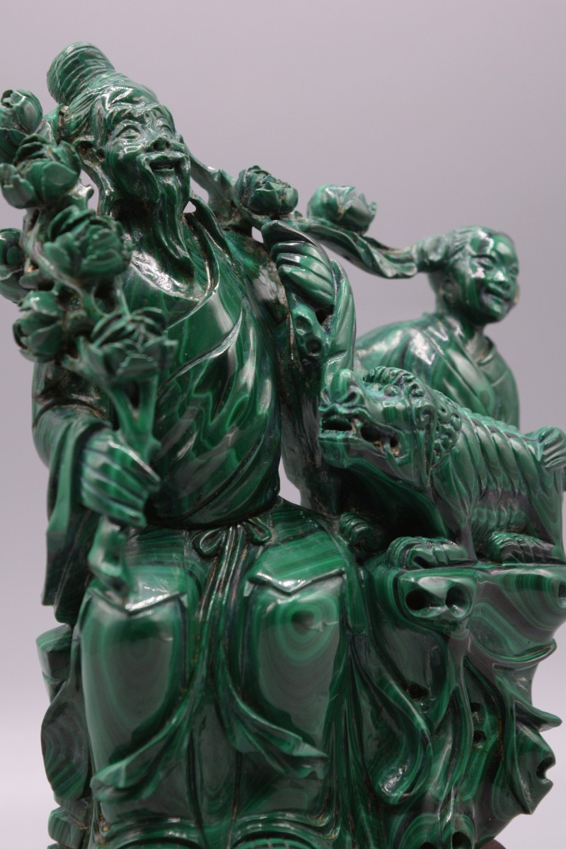 Important Group In Carved Malachite – China, Mid-20th Century-photo-4