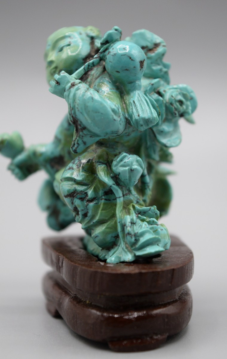 Child With Peonies In Chinese Turquoise, Circa 1900-photo-1