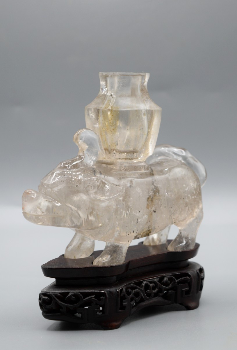 Pig Sculpture In A Jar — Rock Crystal (qing Dynasty)-photo-2