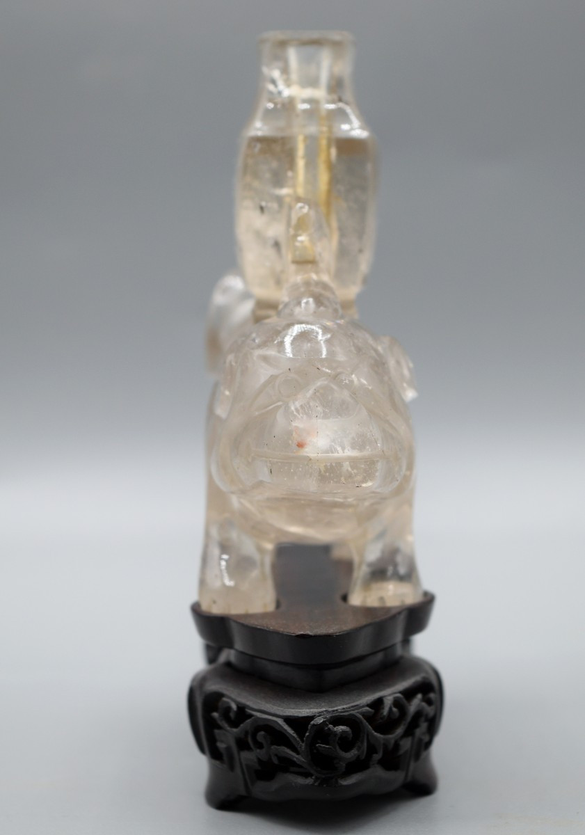Pig Sculpture In A Jar — Rock Crystal (qing Dynasty)-photo-2