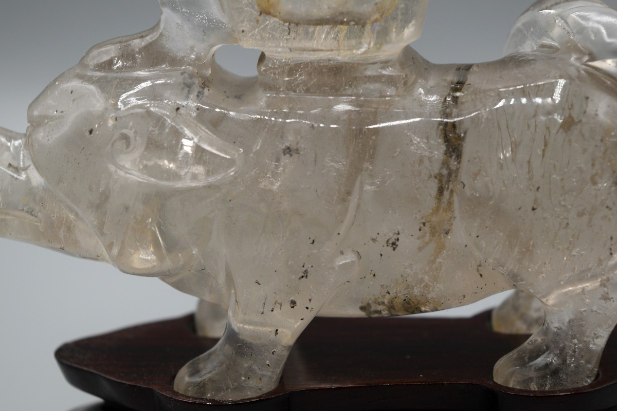 Pig Sculpture In A Jar — Rock Crystal (qing Dynasty)-photo-4