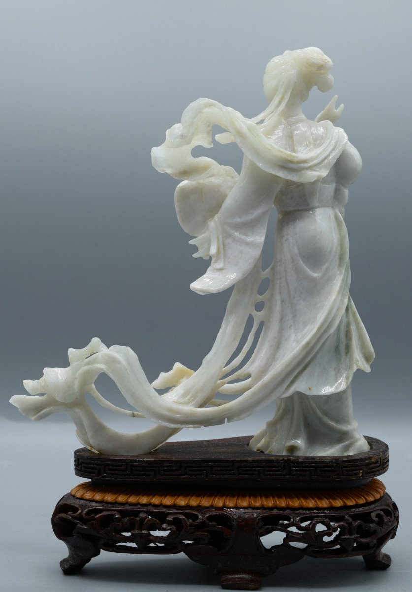 Statue Céleste de Dame aux Rubans Flottants, XIXe – début XXe siècle-photo-3