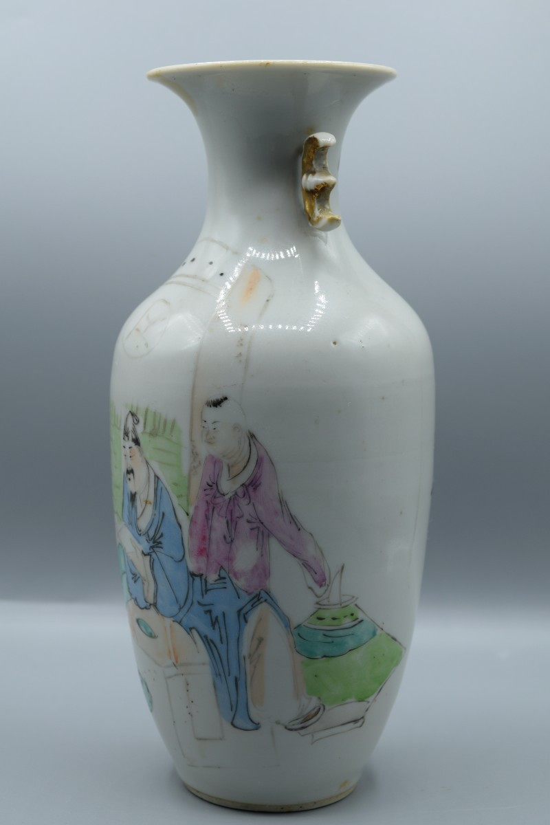 Vase en Porcelaine Chinoise aux Cents Antiquités – Époque République (Début XXe siècle)-photo-2