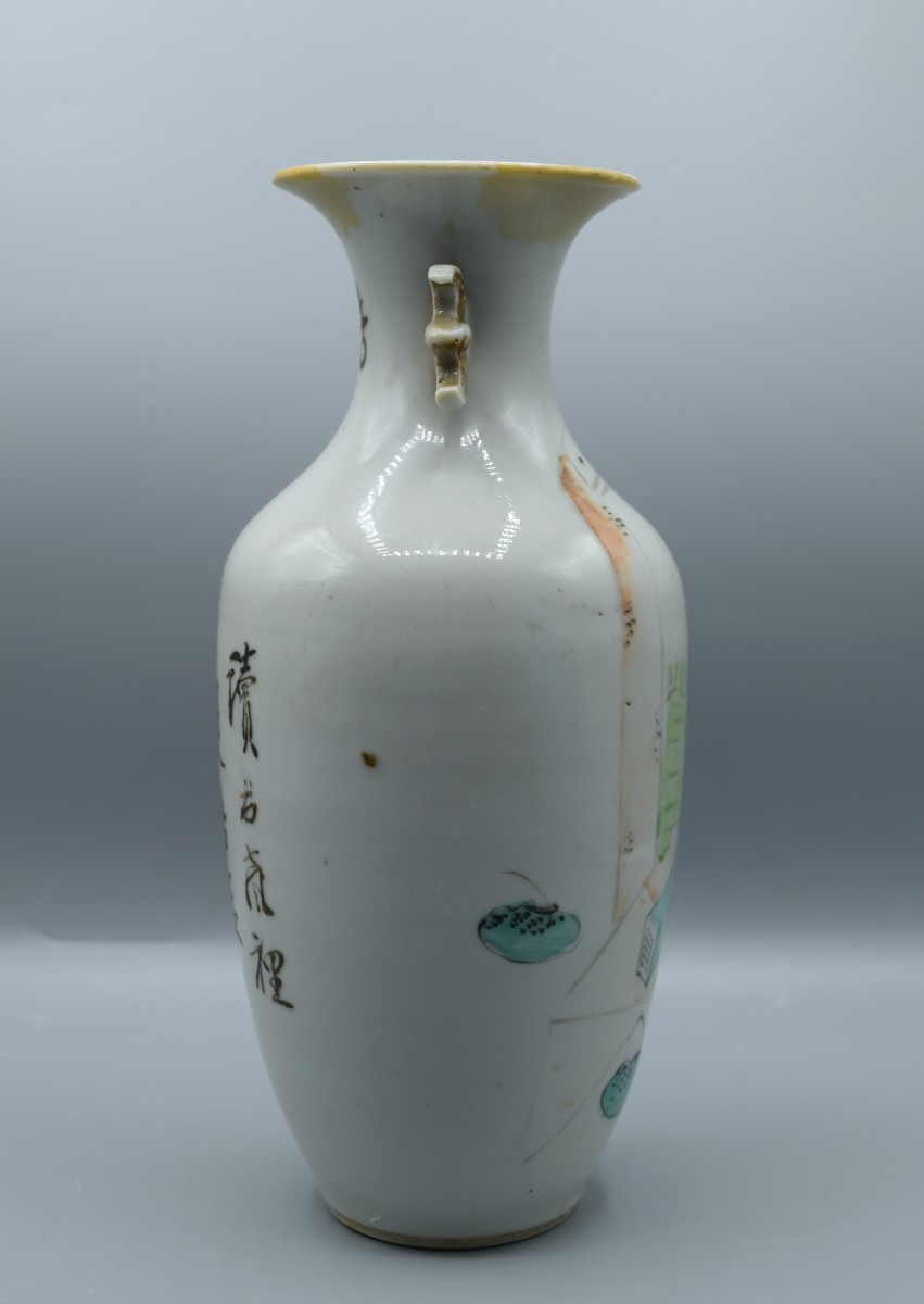 Vase en Porcelaine Chinoise aux Cents Antiquités – Époque République (Début XXe siècle)-photo-4