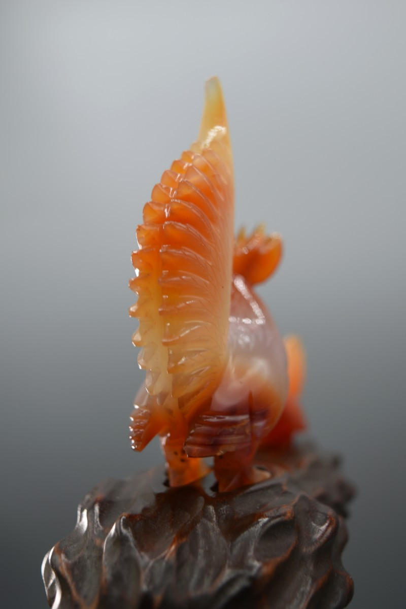 Statuette Of Roosters In Agate, Chinese Handicraft About 1950-photo-7