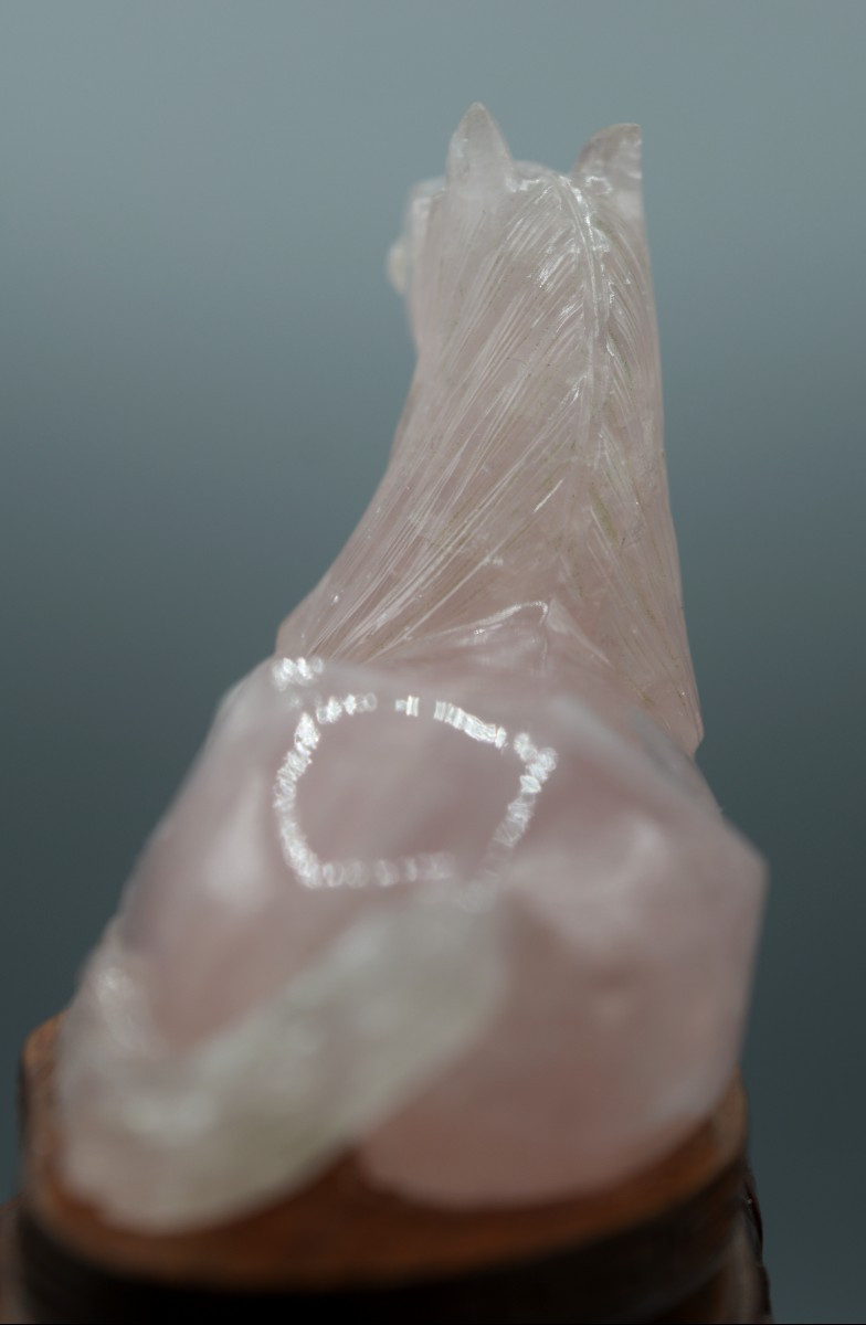 Reclining Horse In Rose Quartz, China, First Half Of The 20th Century-photo-1