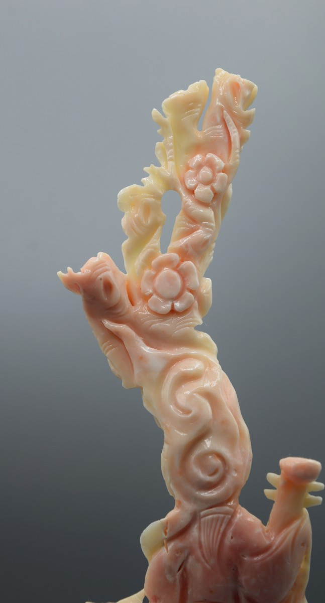 Chinese Natural Coral Statuette - Mid-20th Century-photo-4