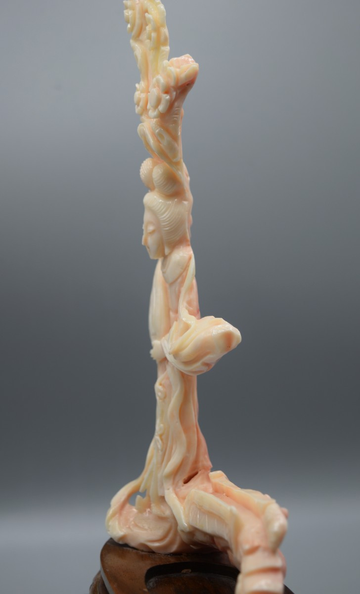 Chinese Natural Coral Statuette - Mid-20th Century-photo-7