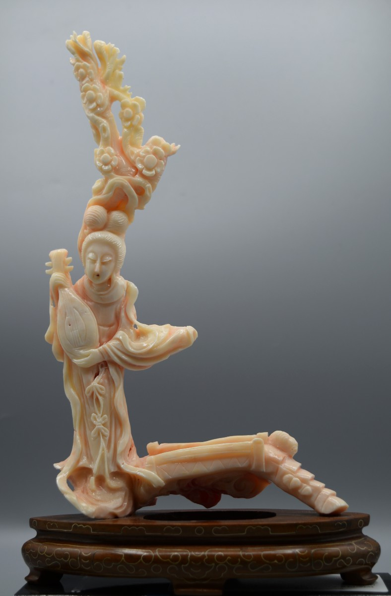 Chinese Natural Coral Statuette - Mid-20th Century