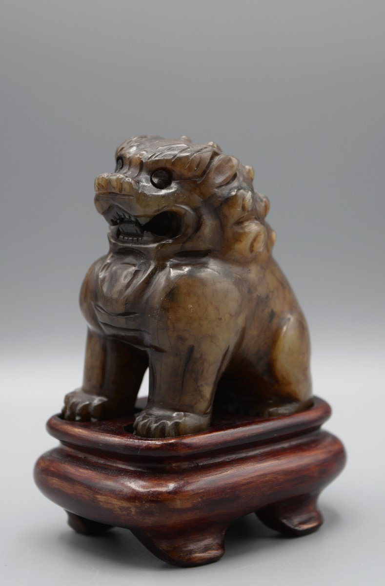 Carved Stone Lion Of Protection - XIXth Century-photo-2