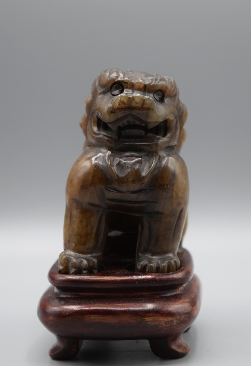 Carved Stone Lion Of Protection - XIXth Century-photo-3