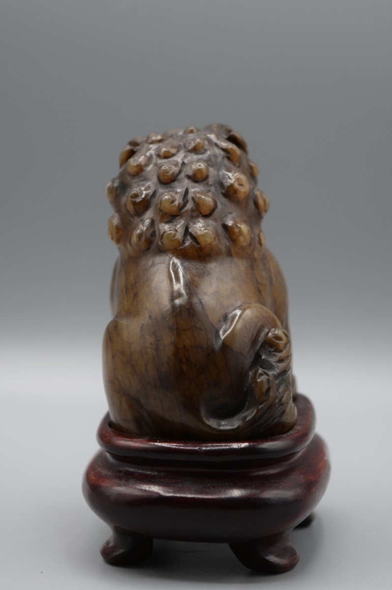 Carved Stone Lion Of Protection - XIXth Century-photo-1