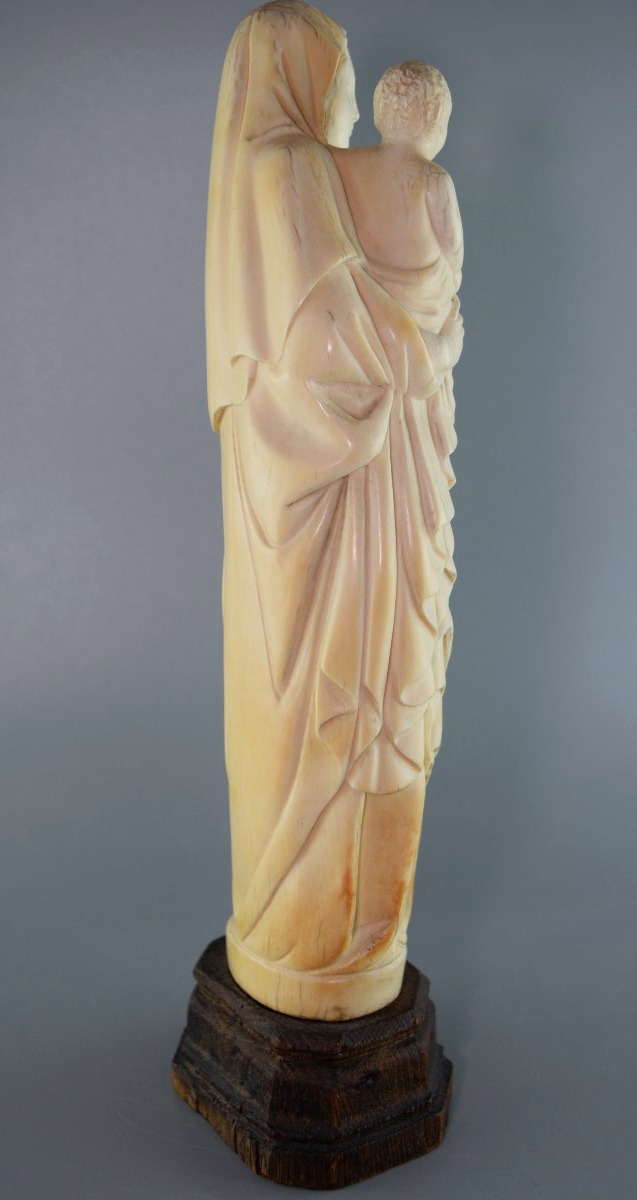 Vierge à l’Enfant en ivoire – France, XIXe siècle, vers 1820–1880 – H. 30 cm-photo-4